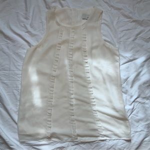 LOFT white ruffle blouse